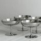 6 silver-plated metal footed bowls