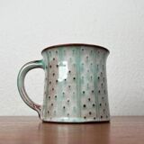 Mid-century modern studio pottery mug by Monika Maetzel, 1960s.
