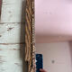 Rare striped Art Deco antique wooden mirror