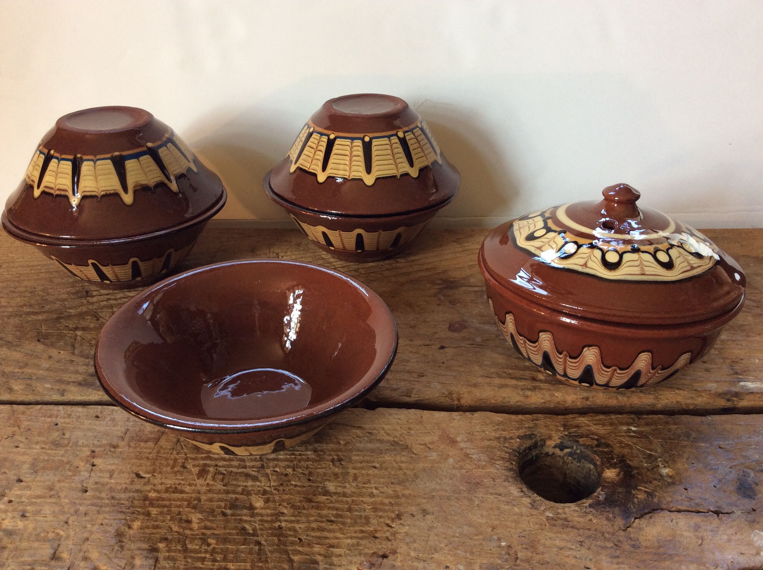 Set de 5 coupelles décors Marbeling vintage