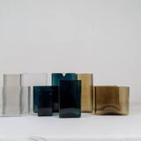 Midcentury Modern collection of ten "Ice" vases by Gullaskruf, Sweden, 1960s.