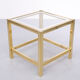 Hollywood regency brass side mirror side table, 1970s