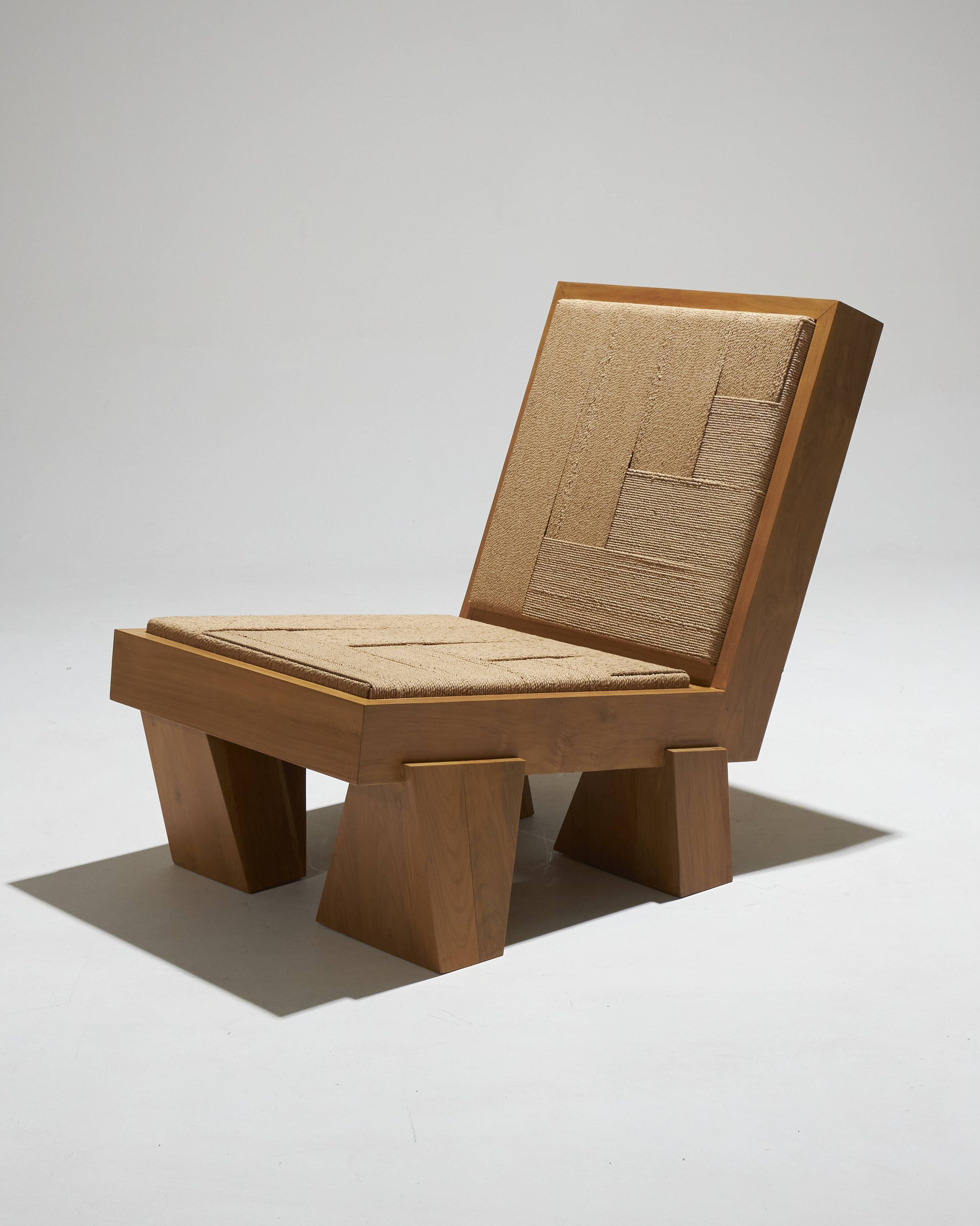 Natural rope block chair