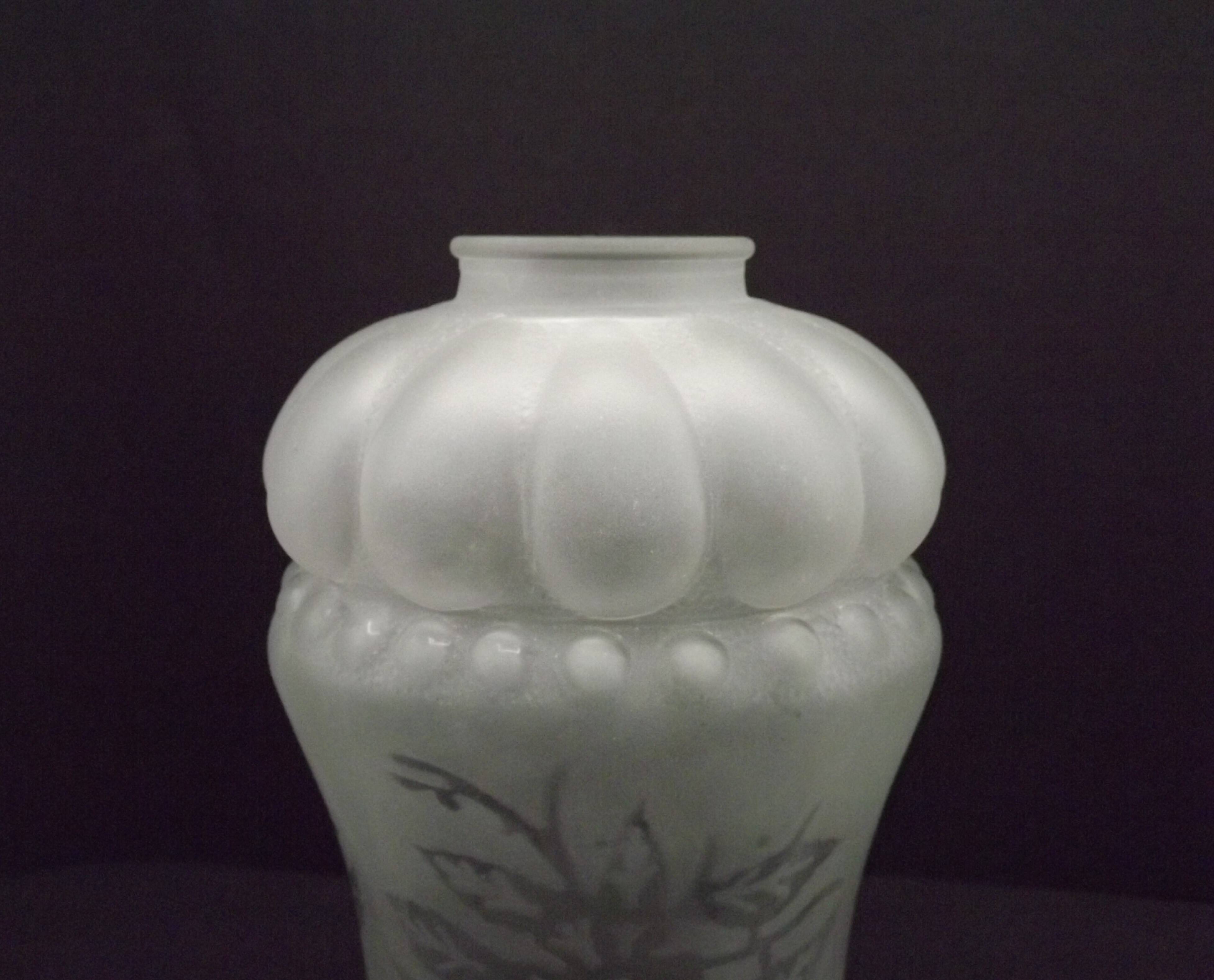 French vintage Victorian style white opaque patterned glass shade 0142