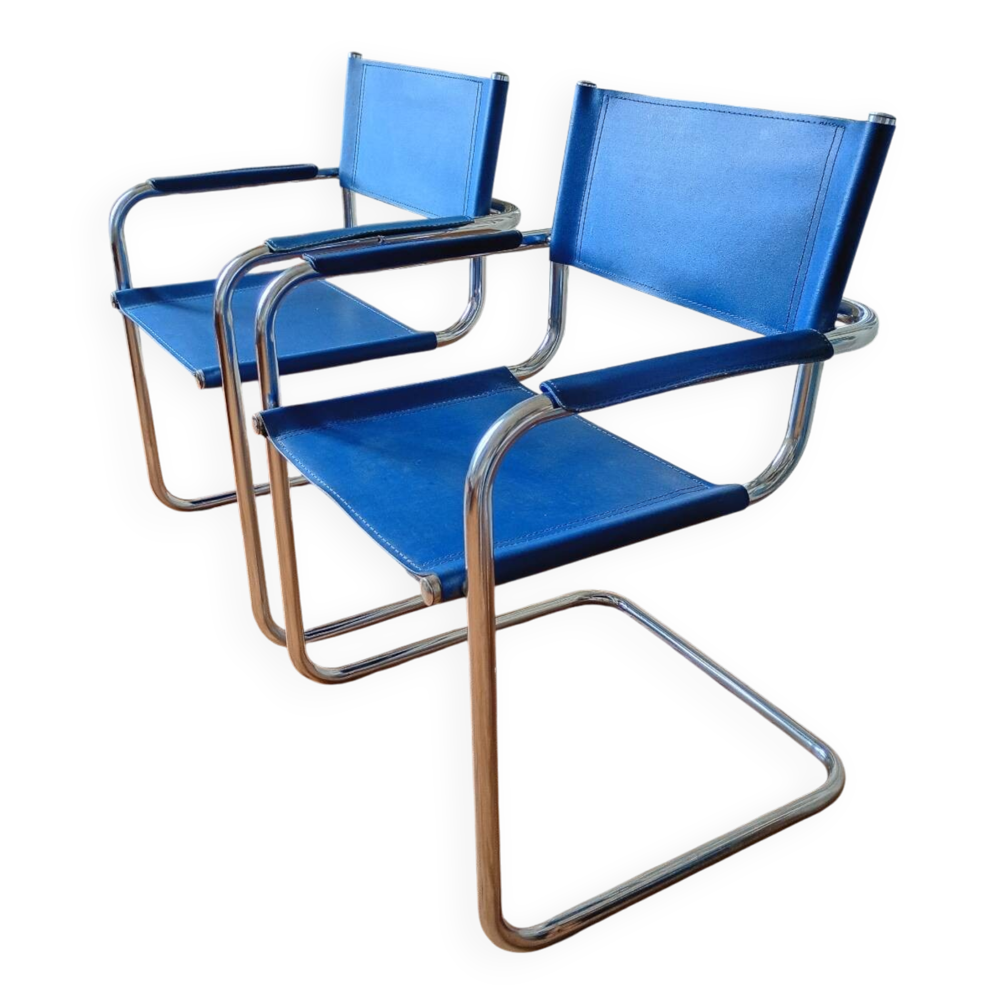 2 Matteo Grassi B34 Armchairs, Blue
