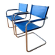2 Matteo Grassi B34 Armchairs, Blue