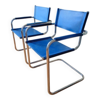 2 Matteo Grassi B34 Armchairs, Blue
