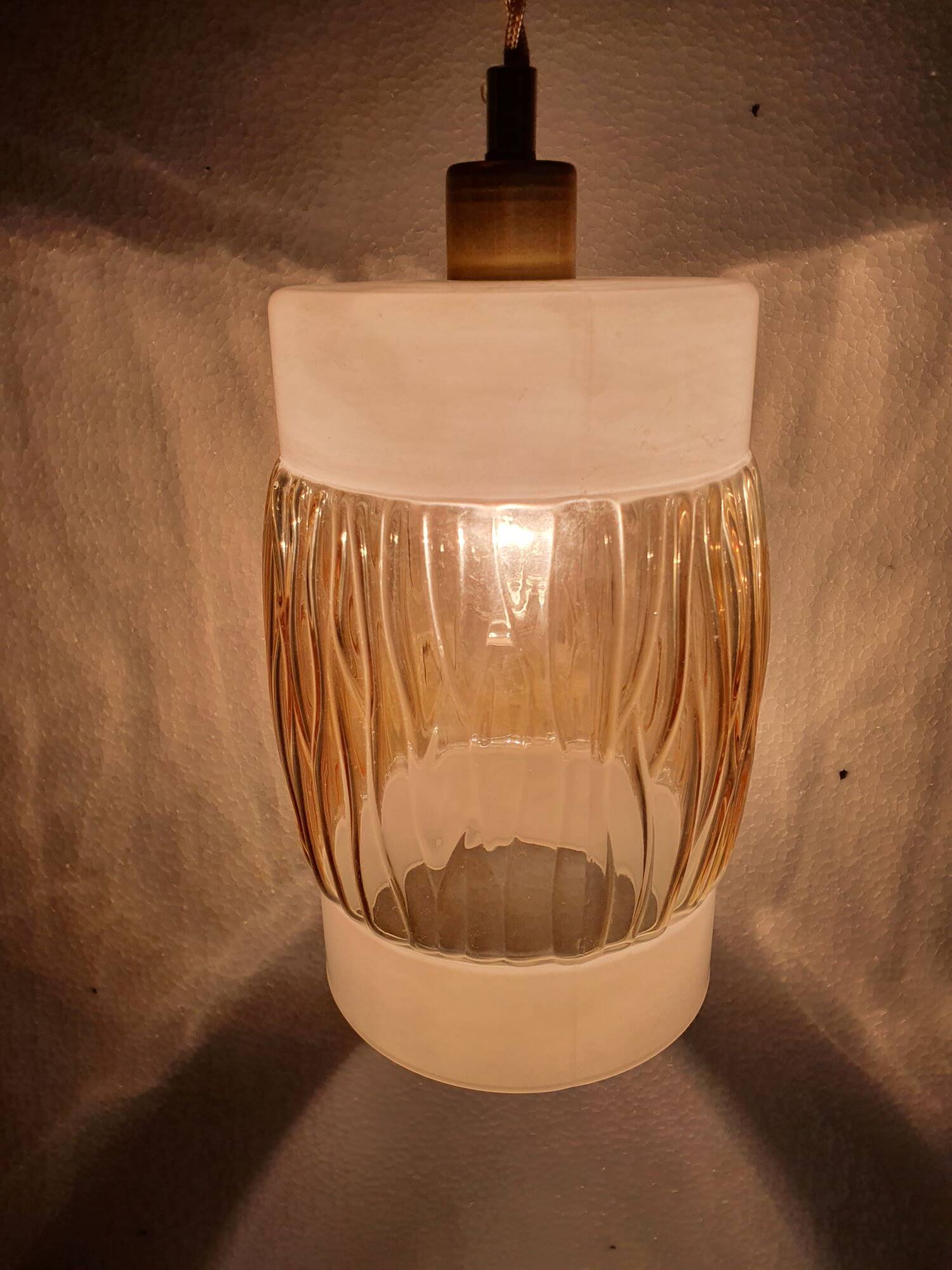 Vintage glass hanging lamp