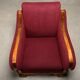 Pair Danish cabinetmaker Art Deco Armchairs in burgundy wool fabric