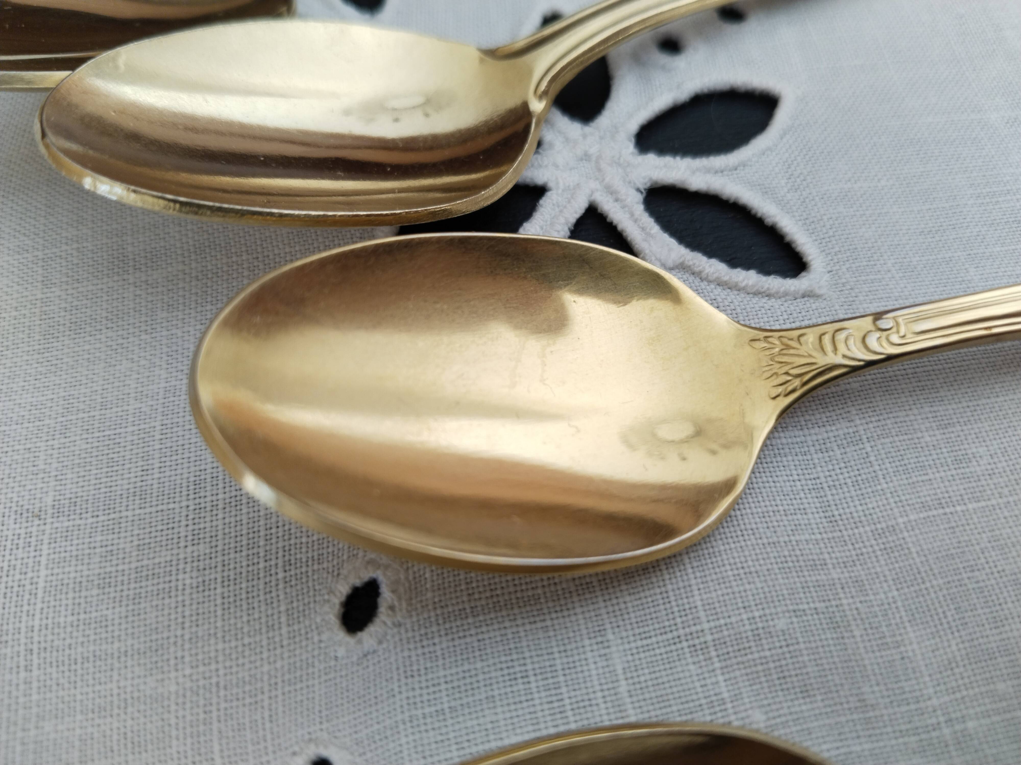 Golden teaspoons, vintage 70s