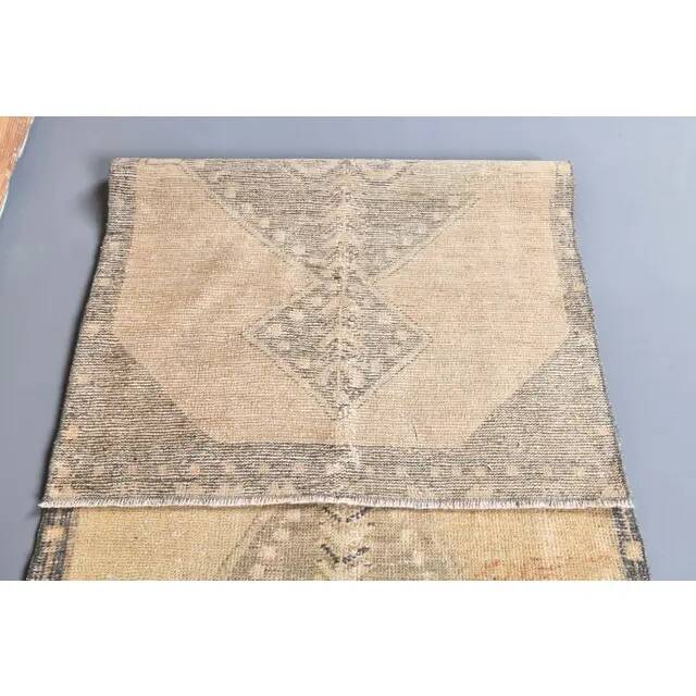 1970s Turkish Handmade Wool Runner Rug 81x297