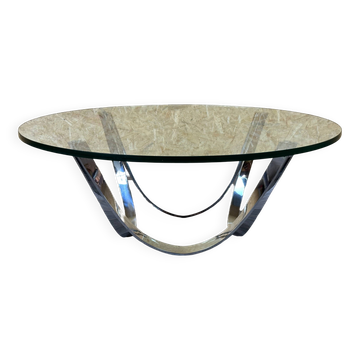 60s 70s coffee table glass table by Werner Lindner for Bacher Space Age