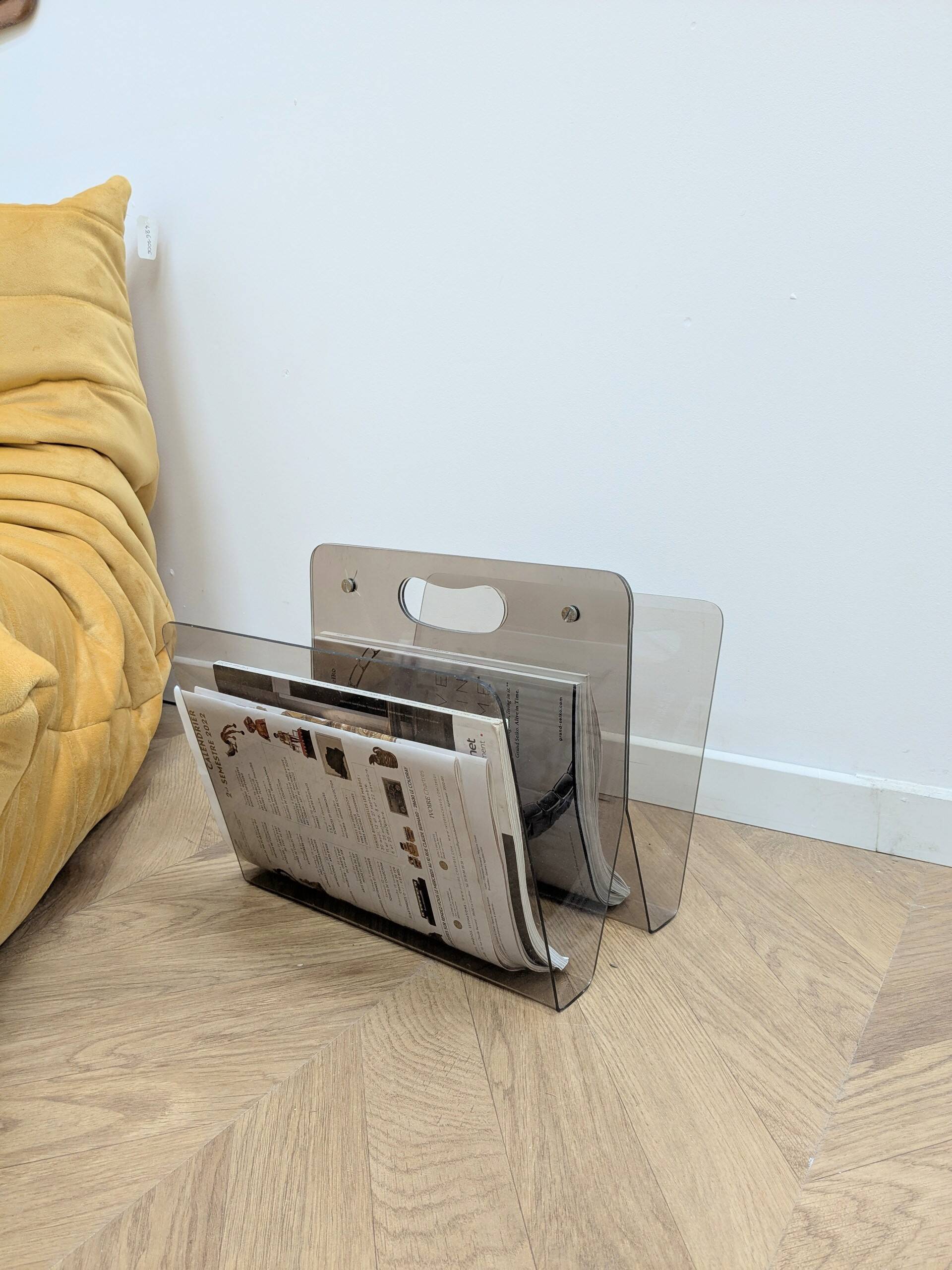 Vintage plexiglass magazine rack