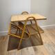 Vintage coffee table in rattan & wicker – Vinyl record player & storage cabinet