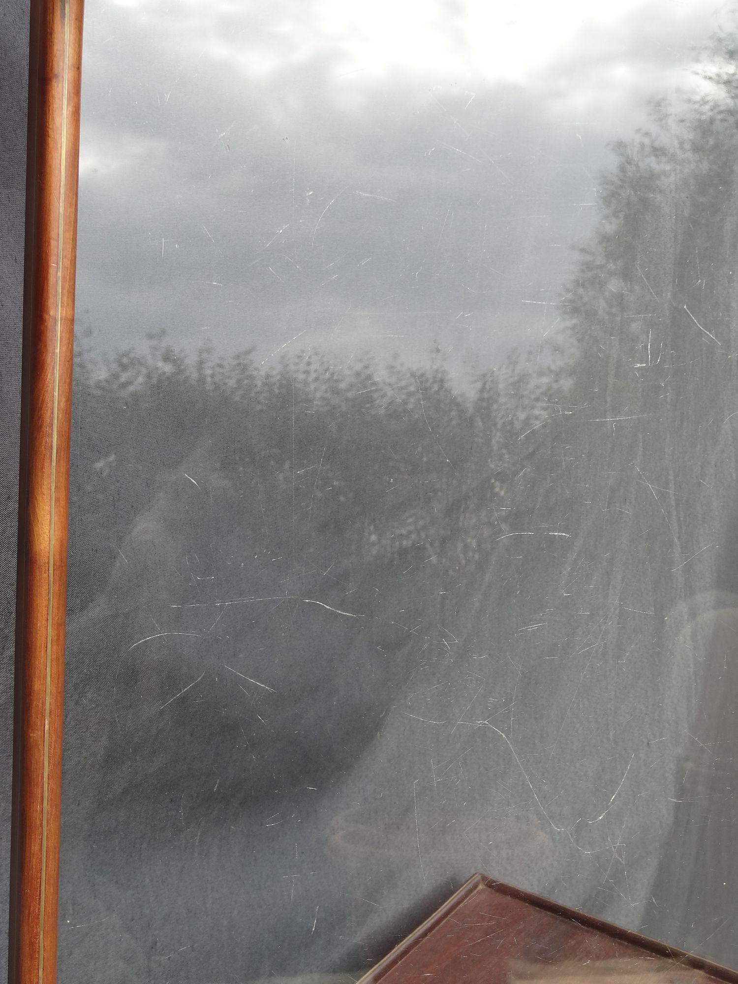 Mahogany service with flaps with removable glass top 67 x 46 cm