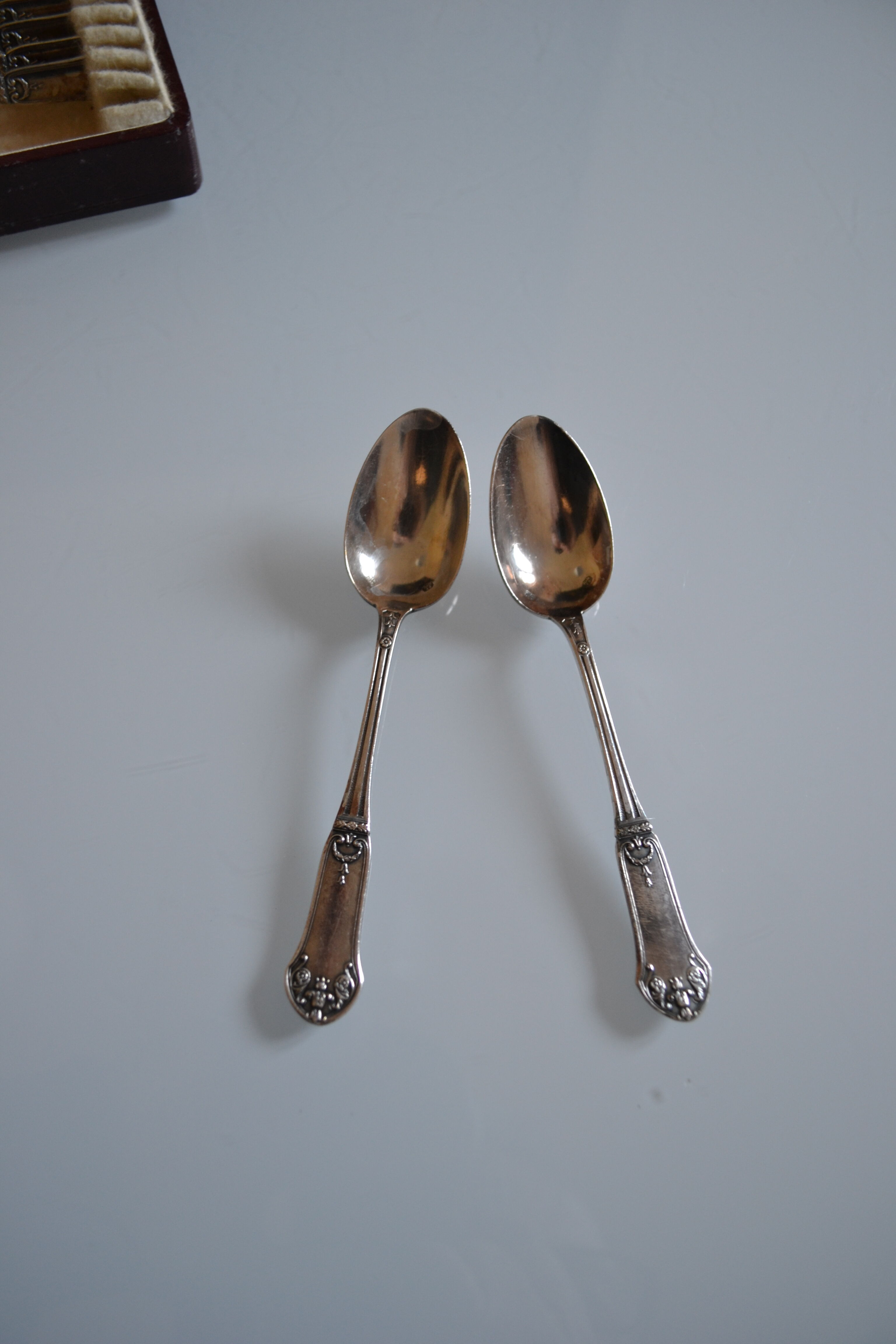 12 small spoons metal silver monogram sm