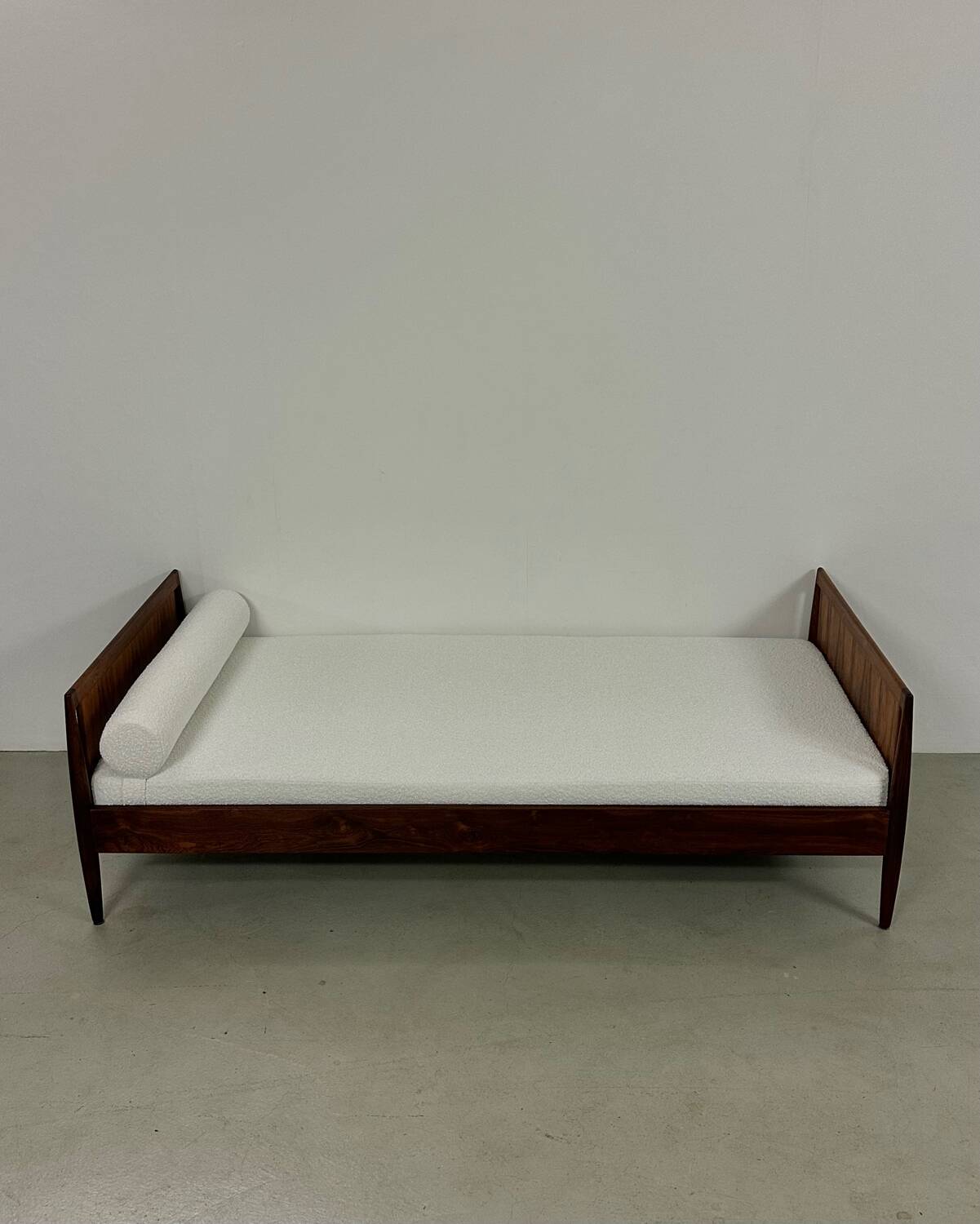 Danish Palisander Bed Daybed in Bouclé 1960s