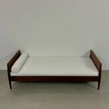 Danish Palisander Bed Daybed in Bouclé 1960s