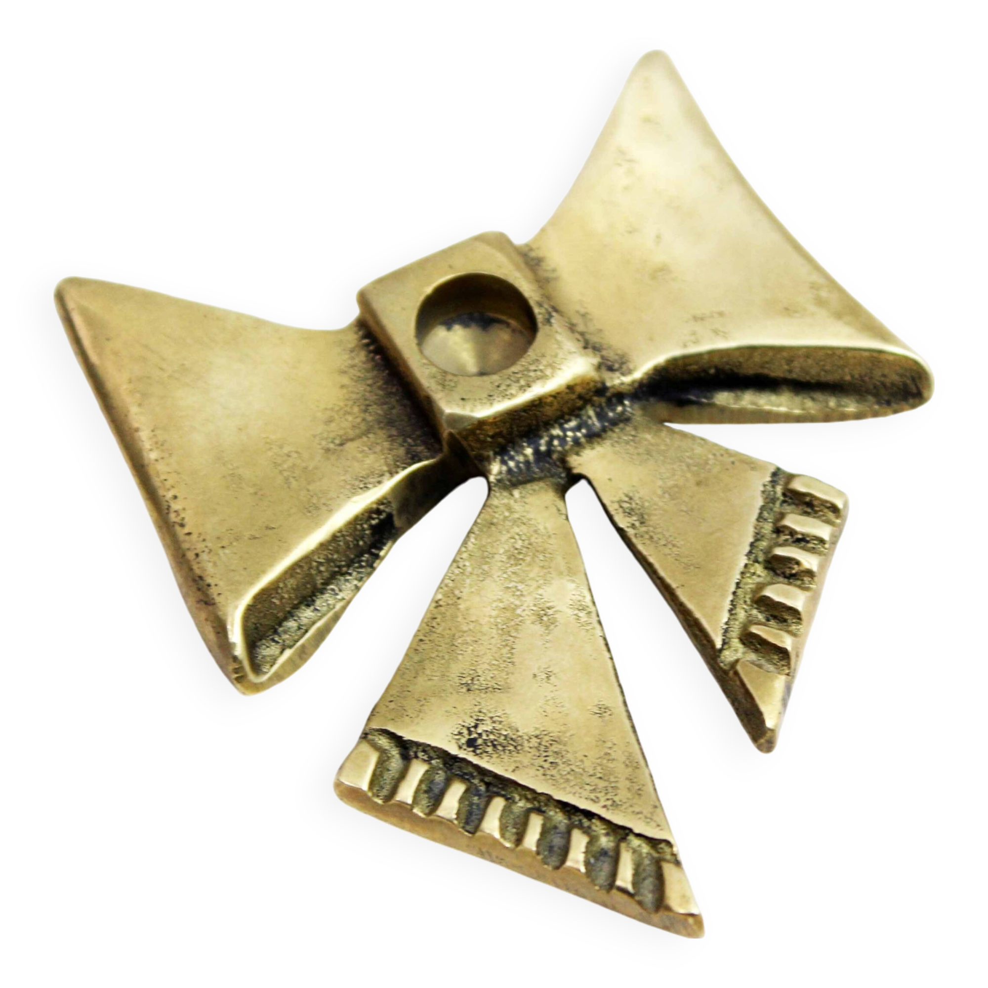 Brass bow tie candle holder 1970