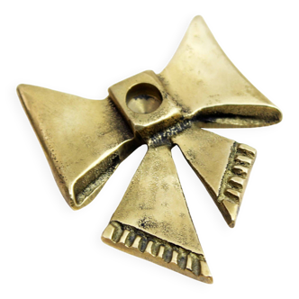 Brass bow tie candle holder 1970
