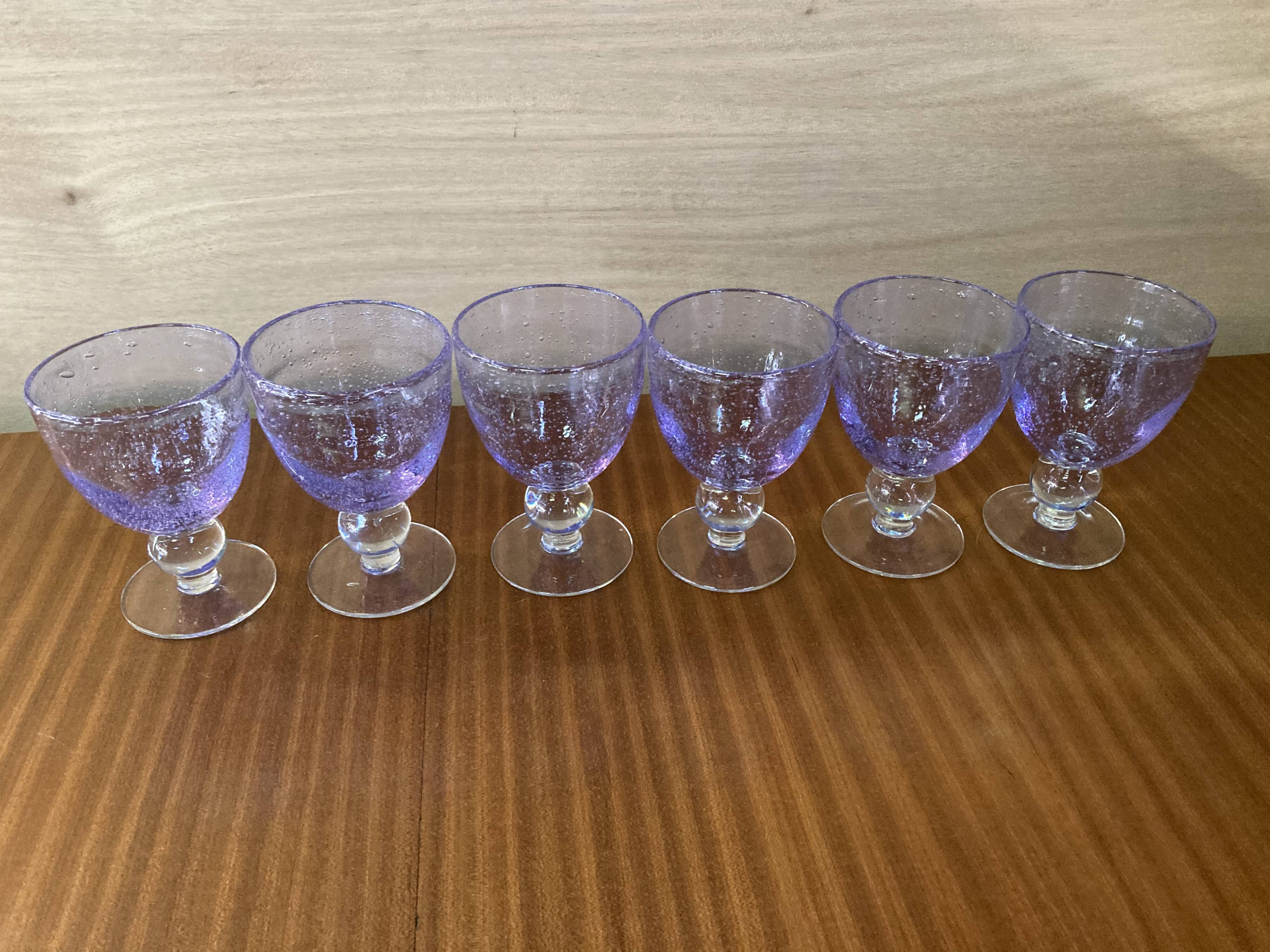 Set 6 handmade blown glasses. Maginific!!!