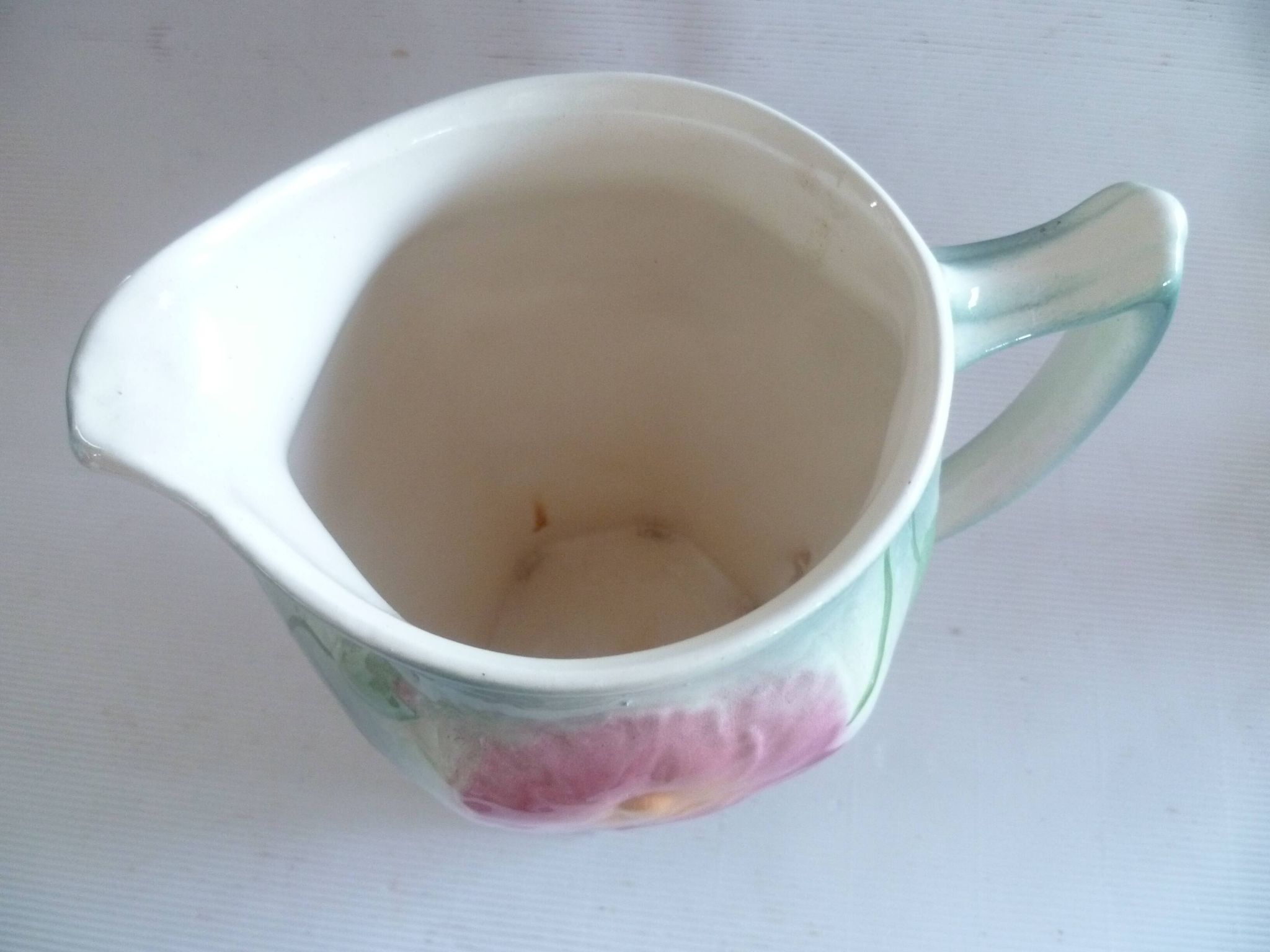 Pot/pitcher/cruet barbotine st clement antique floral decoration