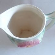 Pot/pitcher/cruet barbotine st clement antique floral decoration