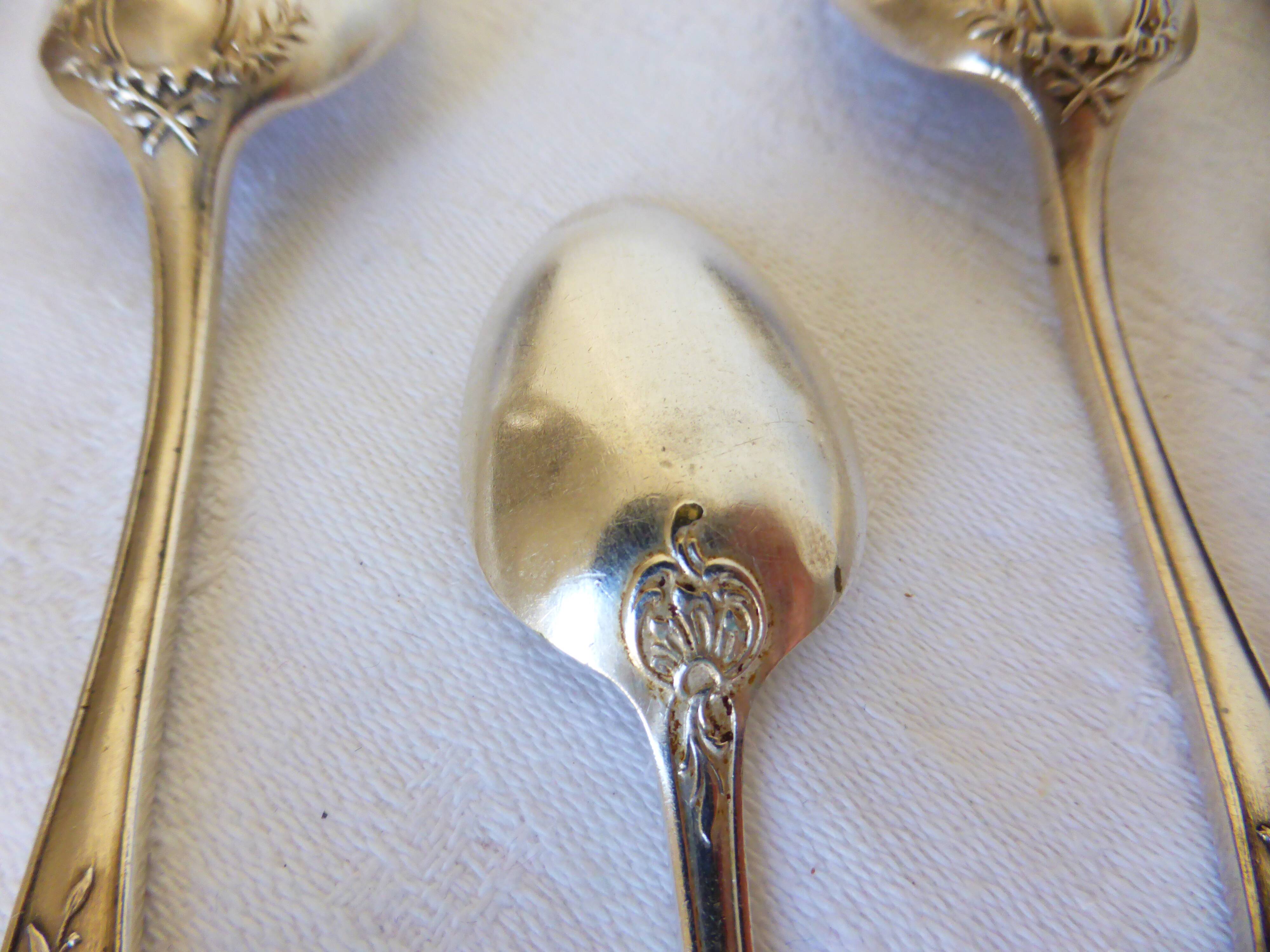 3 small spoons + 3 vintage silver-plated metal mocha spoons