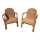 Paire de fauteuils en rotin vintage