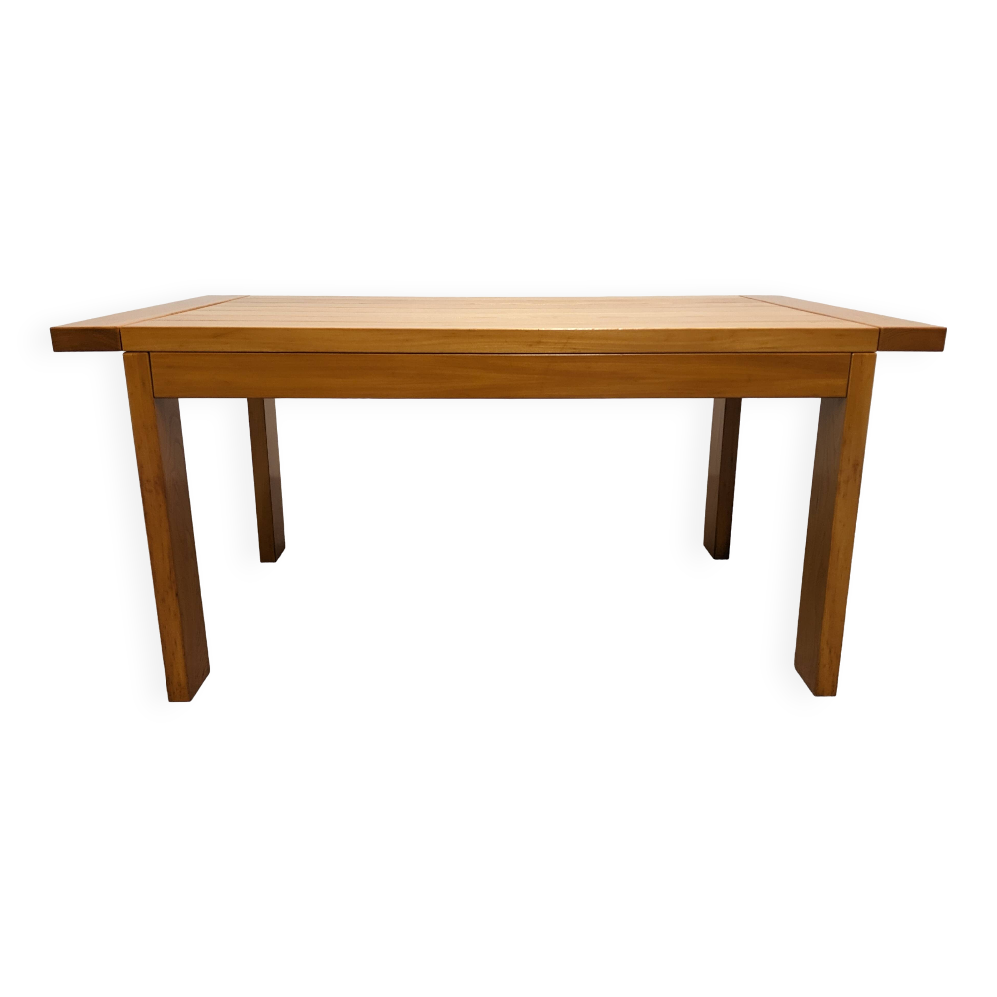 Maison Regain extendable table in solid elm, 70s-80s