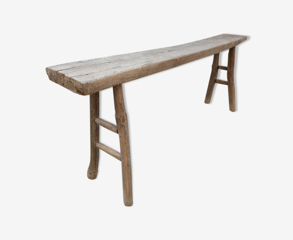 Console ancienne en orme et peuplier, 19e