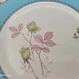 Round dish K&G Lunéville Badonviller France marli light blue floral decoration