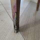 Pair of 2 Louis XV bedside tables - marquetry - 2 drawers - pink marble