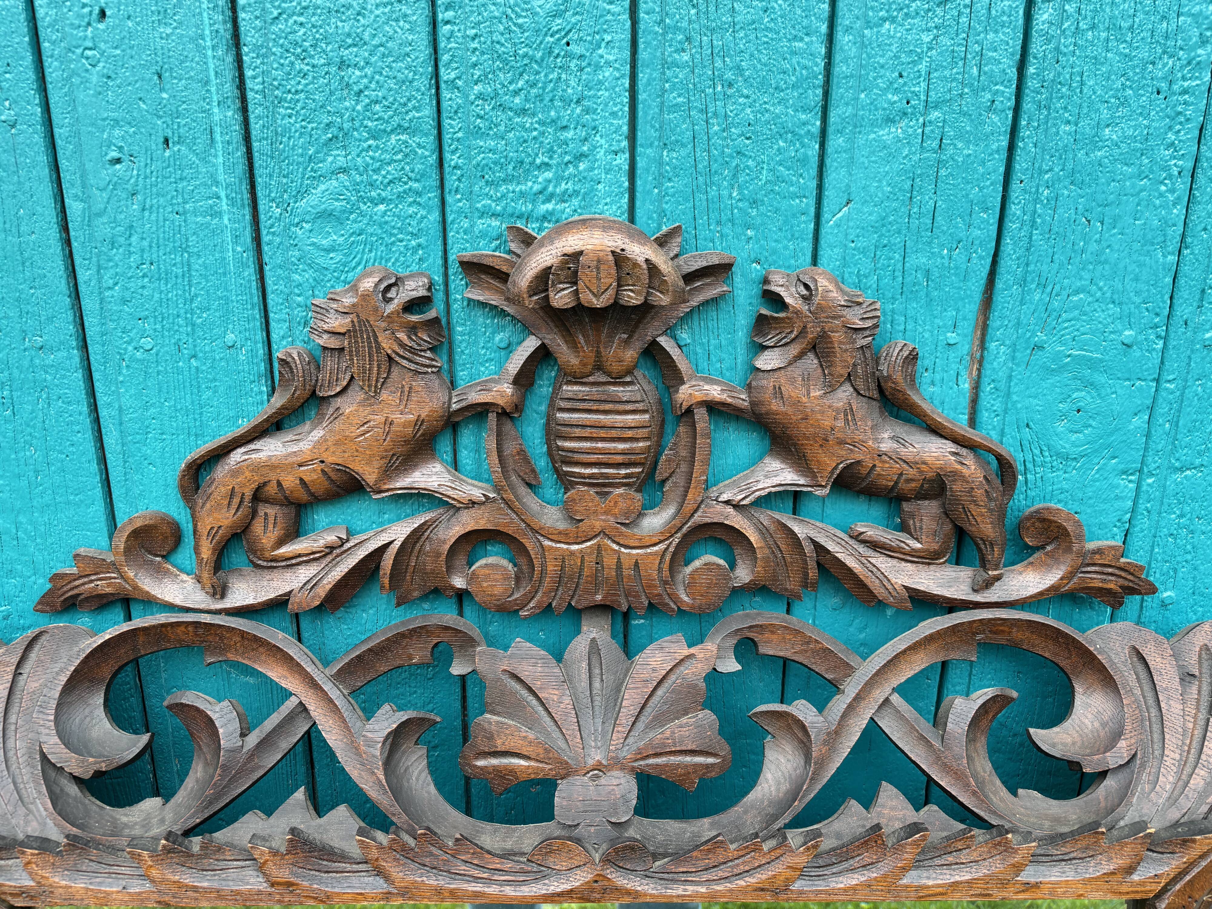 Carved wooden mirror, 19th century vintage.