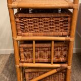 Vintage rattan storage cabinet from the 70s