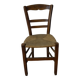 Wooden chair with straw seat