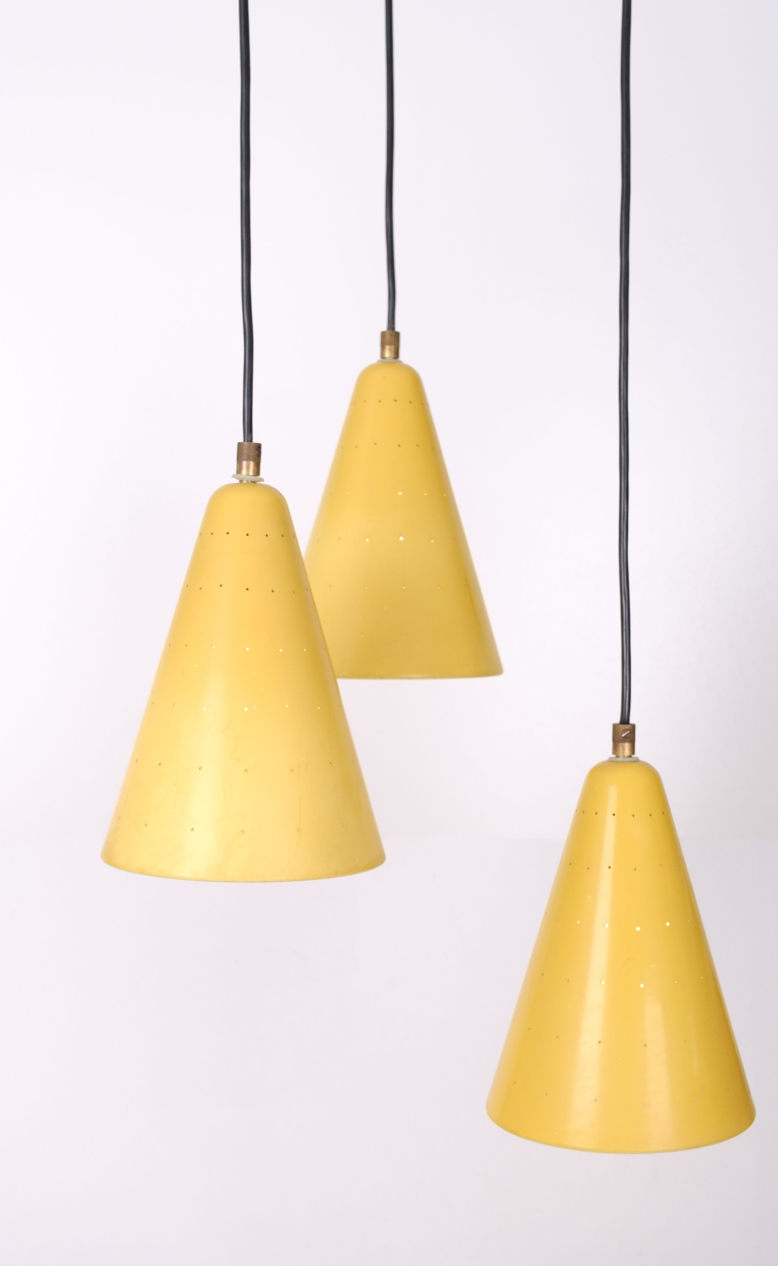 Aluminum yellow chandelier 1960s
