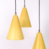Aluminum yellow chandelier 1960s