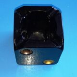 Walnut and gold ashtray in the shape of a playing dice - Golden reliefs and 4 cigarette notches