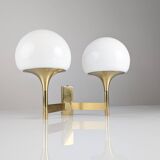 Italian Brass and Opaline Wall Sconce Sciolari, 1960s