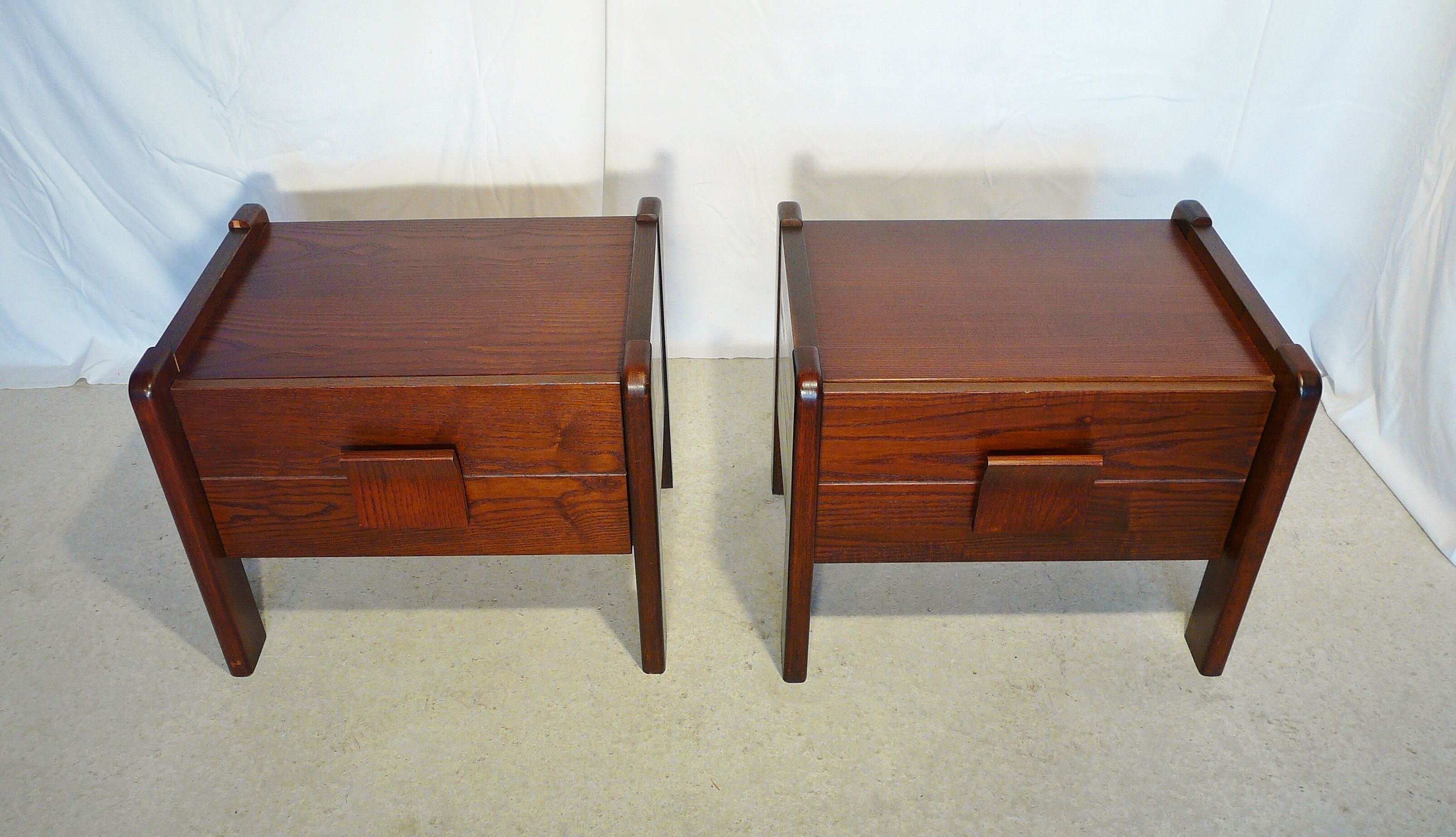 Pair of vintage Scandinavian bedsides in teak