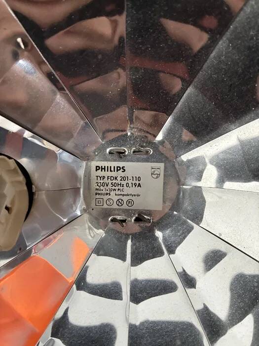 4 lampes suspensions Space Age blanches Philips 201-110, années 1970