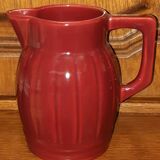 Orchies ceramic jug pitcher, with red enamel