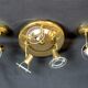 Late 20th Century Modern Full Brass Sconces and Flush Mount by Fase - 3 Piece Set