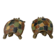 Pair of brass and enameled turtle jewelry box