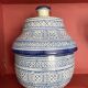 Ancien pot à beurre couvert “jobbana” marocain, Fès, signé Serghini