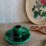 Vallauris hand candle holder green - vintage