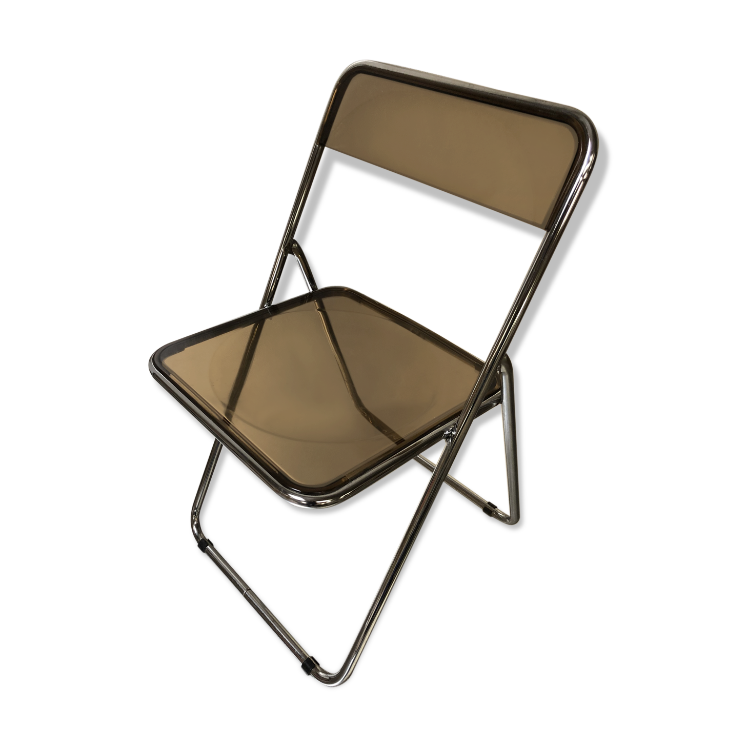 PLEXIGLAS SMOKY YEARS 70, CHROME DESIGN VINTAGE