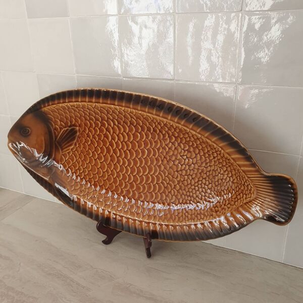 Sarreguemines / Grand plat de service et sa saucière forme poisson