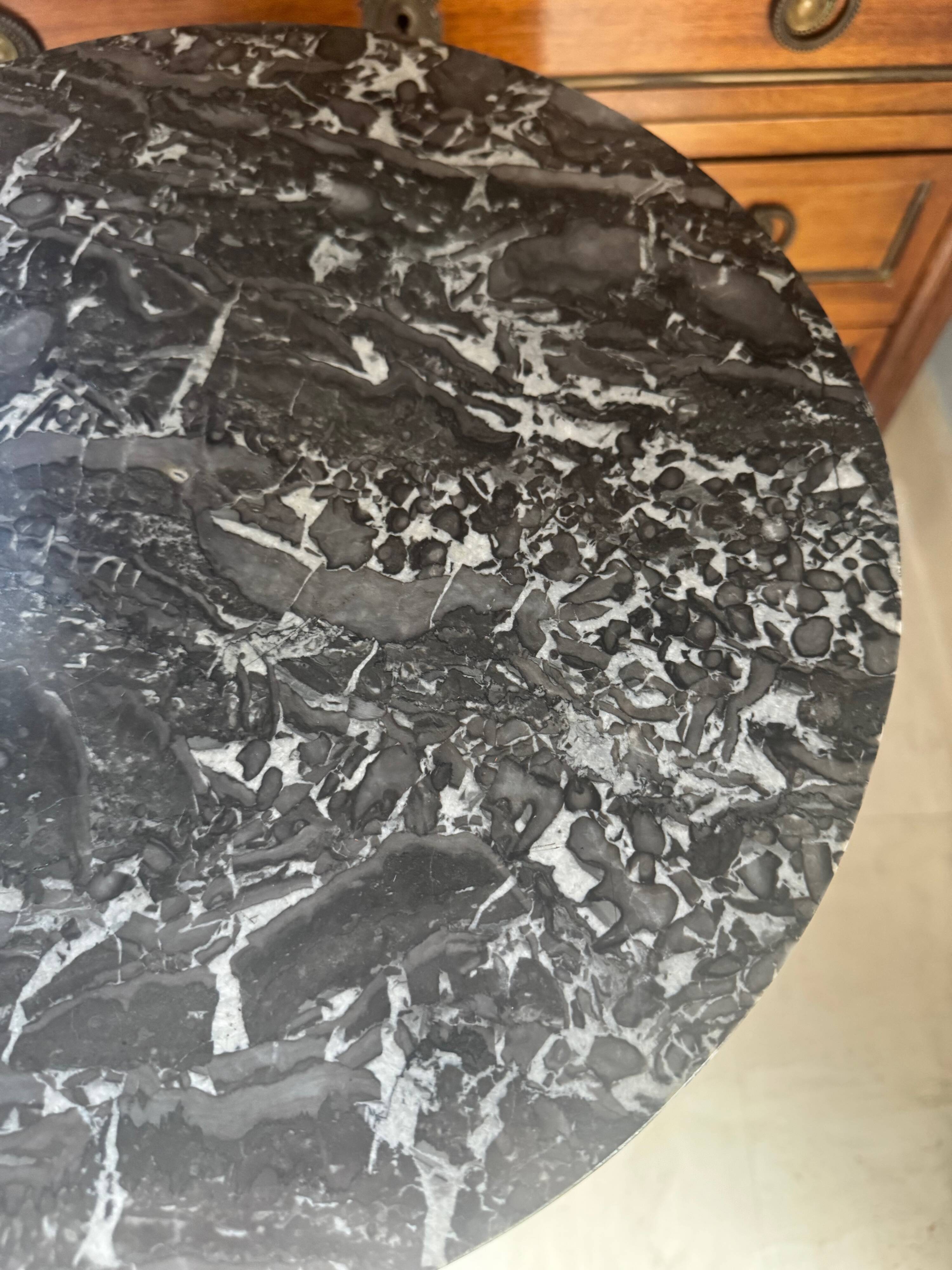 Somno Epoque Empire - Beautiful flamed mahogany - Original grey Sainte-Anne marble